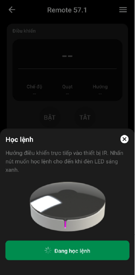 Chọn "Học lênh" để tiếp tục