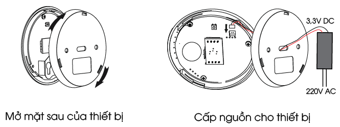 Cấp nguồn cho cảm biến sử dụng nguồn điện 220V AC