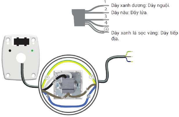 Sơ đồ đấu nối động cơ với công tắc cơ